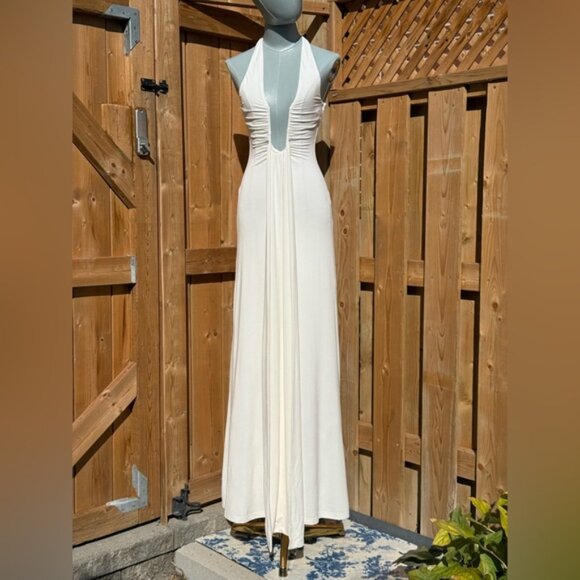 🆕 MISHA COLLECTION 🧿 NWOT The Jennifer Cupro Maxi Dress, Ivory - Sz XS - Picture 2 of 16
